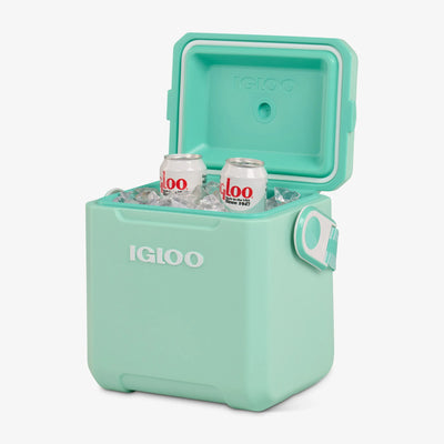 Tag Along Too Cooler 10L::Seafoam::Stay-open hinge detent
