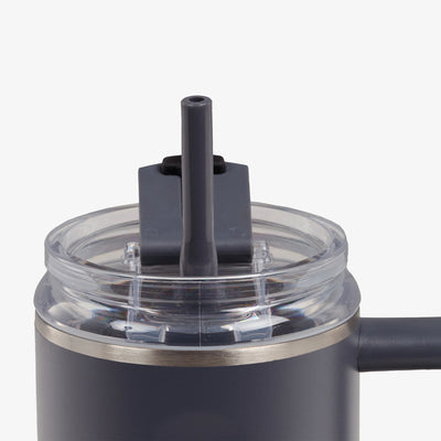 Flip 'n' Sip Travel Mug 946ml::Carbonite::Gasketed, leak-resistant straw