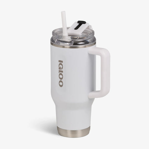 Flip 'n' Sip Travel Mug 946ml::White::Fits in standard cup holder