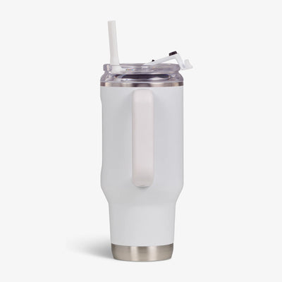 Flip 'n' Sip Travel Mug 946ml::White::Side handle