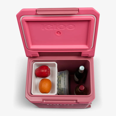 Tag Along Too 360 Spinner Cooler 19L::Thrift Pink::Snack basket & drink tub